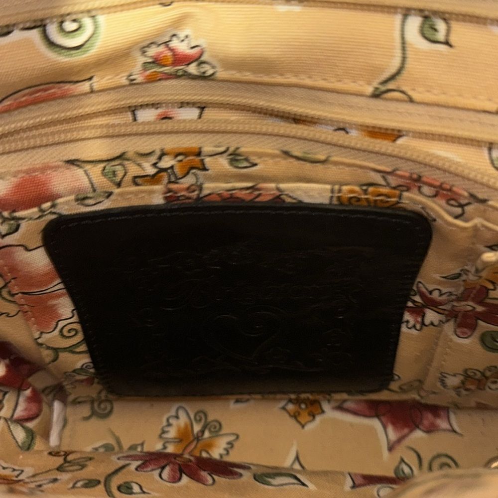 Brighton chocolate leather Woven Straw Shoulder Zip bag - Picture 10 of 14